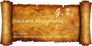 Gauland Krisztofer névjegykártya