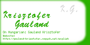 krisztofer gauland business card